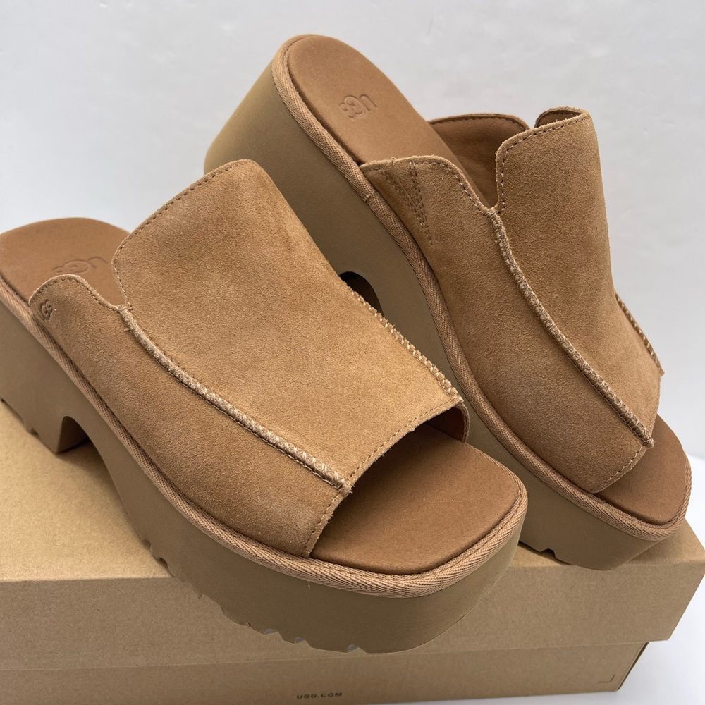 UGG Platform Slide Mules Sandals 
W / 1167476
W NEW HEIGHTS SLIDE Chestnut - Picture 4 of 16